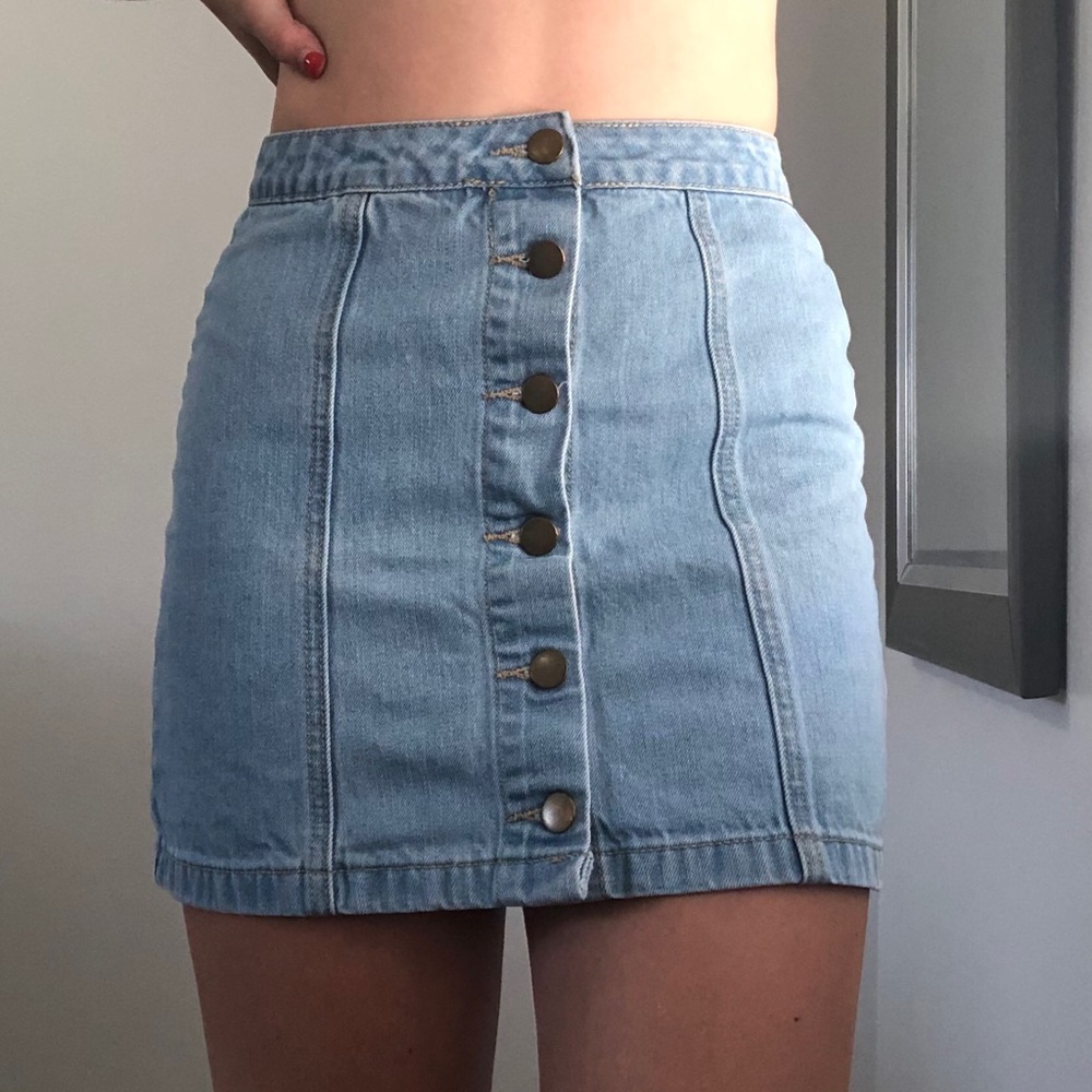 denim forever 21 skirt